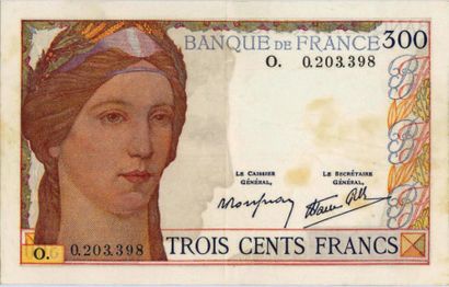 null 300 Francs Cérès série O (09/02/1939). Fay. 29-3. Légères taches. TB