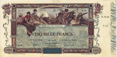 null 5000 Francs Flameng. Billet du 23/01/1918. Fay. 43-1. Frais. TTB