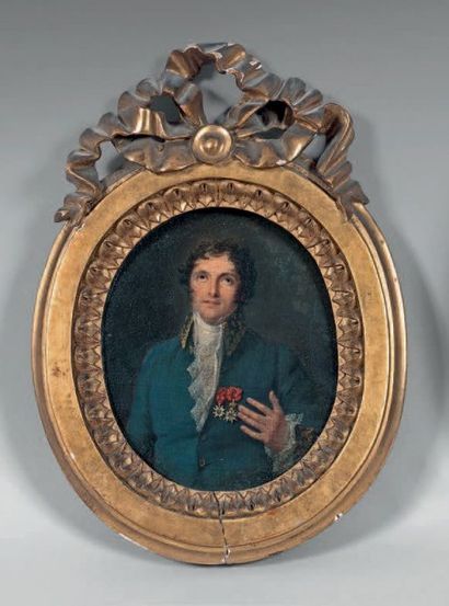 École FRANÇAISE du début du XIXe siècle Portrait d'homme portant la Légion d'Honneur...