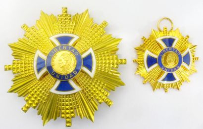 AMERIQUE DU SUD Ordre du Mérite "Simon Bolivar", ensemble de grand-croix comprenant...