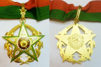 BURKINA FASO Ordre National, fondé en 1993, bijou de commandeur en bronze doré et...