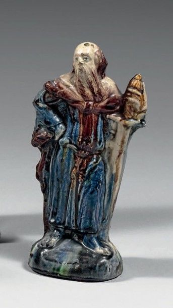 Émile CHAMI (1910-1992) 
Statuette représentant saint Paul debout sur un tertre appuyé...