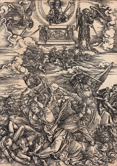 Albrecht DÜRER 
Les quatre anges vengeurs de l'Euphrate, planche de la suite de L'Apocalypse,...