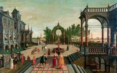 Entourage de Paul Vredeman de VRIES (vers 1567 - après 1630) 
Caprice architectural...