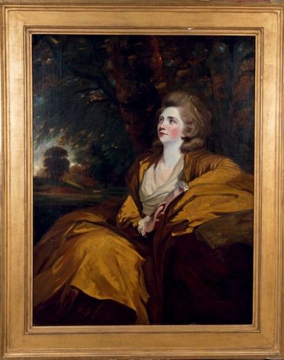 Atelier de Sir Joshua REYNOLDS (1723-1792) 
Portrait de Mary, Comtesse Harcourt (1751-1833)
Huile...