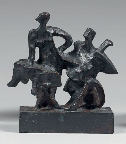 Pablo CURATELLA MANES (1891-1962) 
Idilio Criollo
Épreuve en bronze patiné, signée,...