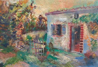 Jean DUFY (1888-1964) 
La porte ouverte, 1924
Huile sur toile, signée et datée 24...