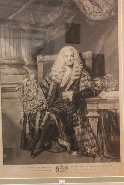 D'après Joshua REYNOLDS The Right Honorable James Hewitt,
Viscount Lifford, 1790,...