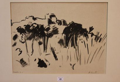 Paul BARTH (1881 - 1955) Porquerolles Dessin à l'encre, signé en bas à droite et...