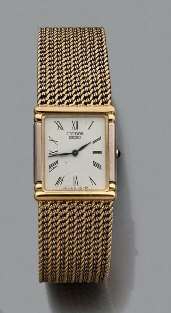 Seiko, modèle Credor 
Montre bracelet de dame en or jaune (750 millièmes), la montre...