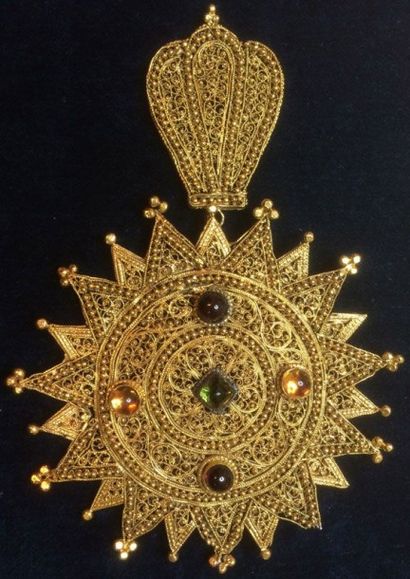 ÉTHIOPIE Ordre de l'Étoile d'Éthiopie, fondé vers 1874, bijou de grand-croix en or...