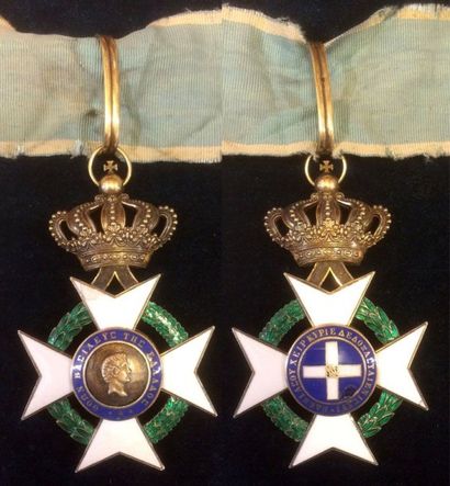 GRÈCE Ordre du Sauveur, fondé en 1833, croix de commandeur du premier modèle (1833-1866)...