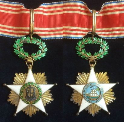 LIBERIA Ordre de la Rédemption Africaine, fondé en 1879, bijou de commandeur en vermeil...
