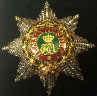 LUXEMBOURG Ordre de la Couronne de Chêne, fondé en 1841, plaque de grand-croix en...