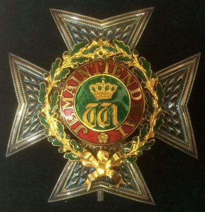 LUXEMBOURG Ordre de la Couronne de Chêne, plaque de grand officier en métal argenté,...