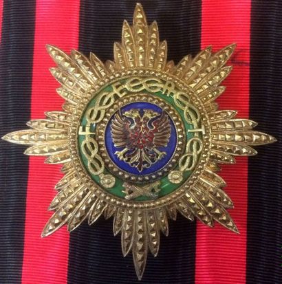 ALBANIE Ordre de Skanderbeg, fondé en 1925, ensemble de grand-croix du second modèle...