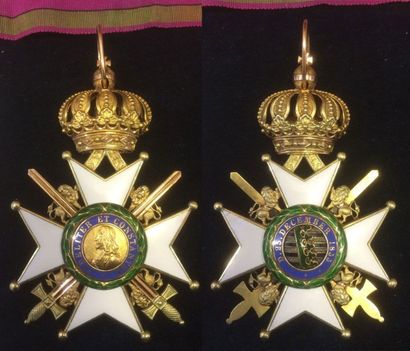 Allemagne Duchés de Saxe, ordre de la maison Ernestine, fondé en 1833, croix de commandeur...