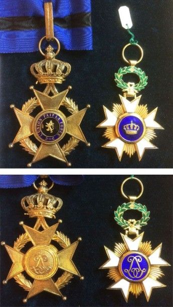 BELGIQUE Lot de deux: ordre de Léopold II, une croix de commandeur de fabrication...