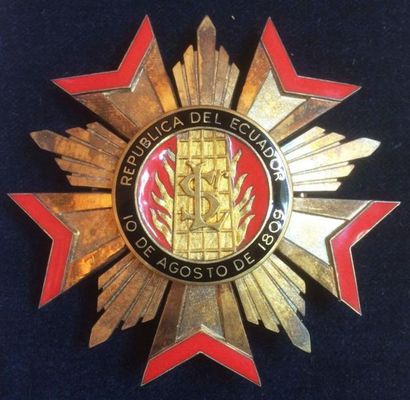 ÉQUATEUR Ordre de Saint-Laurent, fondé en 1809, restauré en 1951, plaque de grandcroix...