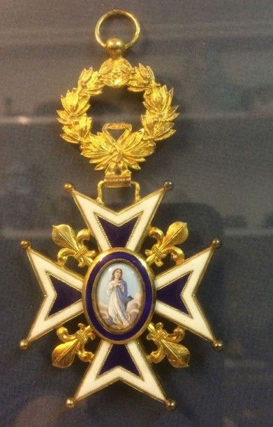 Espagne Ordre de Charles III, fondé en 1771, collier de chevalier en vermeil et émail...