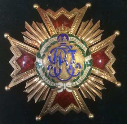 Espagne Ordre d'Isabelle la Catholique, plaque de grand officier d'époque royale...