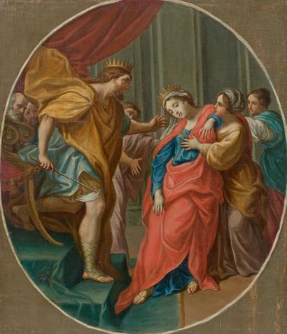 Ecole Italienne du XVIIIe siècle David dansant devant l'Arche
Esther et Assuérus...