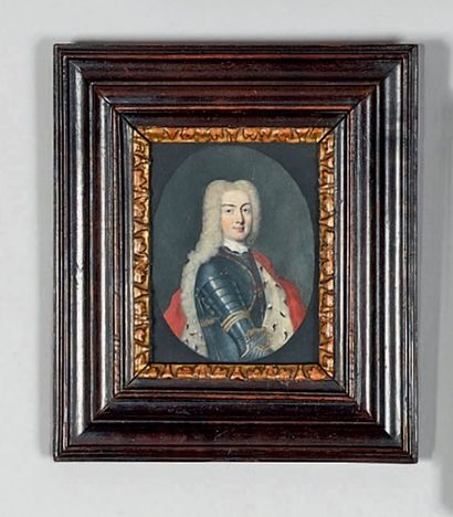 École Allemande du XVIIIe siècle Portrait d'un militaire portant la Toison d'Or
Miniature...