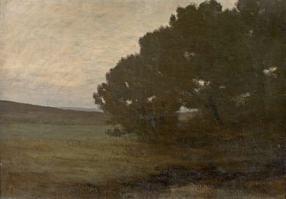 Auguste POINTELIN (1839-1933) 
Matin près d'Augerans
Deux huiles sur toile, faisant...