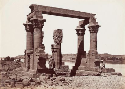 null ÉGYPTE par H. Béchard: Karnak salle Hypostyle n° 82 (36,7 x 26 cm), Chadoufs...