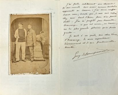 MAUPASSANT (Guy de) Lettre autographe signée «Guy de Maupassant», adressée à Louise...