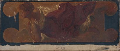 Pierre-Victor GALLAND (1822-1892) Projet de décor
Huile sur toile numérotée en bas...