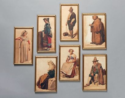 Attribué à Achille BENOUVILLE (1815-1891) Personnages italiens
Sept aquarelles.
Dimensions...