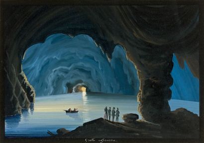 École Napolitaine du XIXe siècle La Grotta Azzurra à Capri
Gouache.
20,5 x 29,5 ...