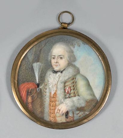 Ecole autrichienne de la Fin du XVIIIè siècle Portrait de militaire
Miniature sur...
