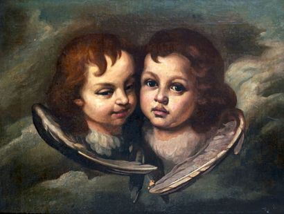 Attribué à Giovanni-Antonio GALLI dit LO SPADARINO (1585-1652) Deux anges
Huile sur...