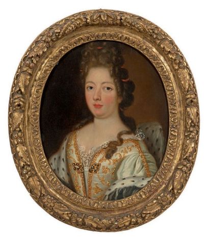 École FRANÇAISE du début du XVIIIe siècle Portrait d'une princesse
Huile sur toile.
36,5...