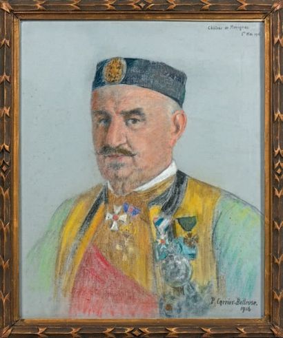 Pierre CARRIER-BELLEUSE (1851-1932) 
Portrait du roi Nicolas Ier de Monténégro en...