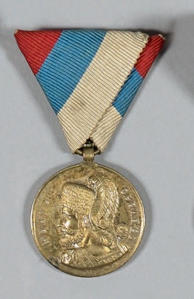 null Médaille de Milosh Obilish, second modèle en bronze doré de frappe française...