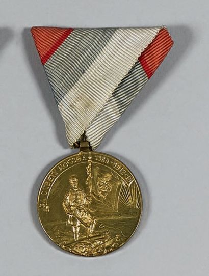 null Médaille commémorative de la Première Guerre balkanique 1912-1913, en bronze...