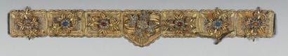 null Grande ceinture caucasienne de femme «?emer» en argent et vermeil. A décor de...