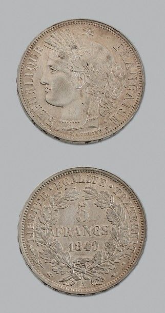 null DEUXIÈME RÉPUBLIQUE (1848-1852)
5 francs Cérès. 1849. Paris. G. 719.
Splend...