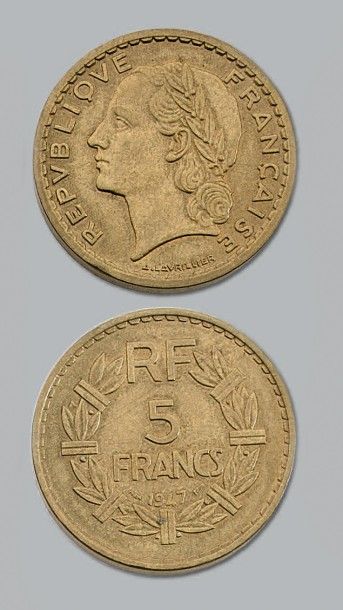 null GOUVERNEMENT PROVISOIRE (1944-1947)
5 francs Lavrillier. 1947. Cupro-aluminium.
G....
