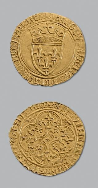 null CHARLES VI (1380-1422)
Écu d'or à la couronne. Romans.
D. 369.
TTB à superb...