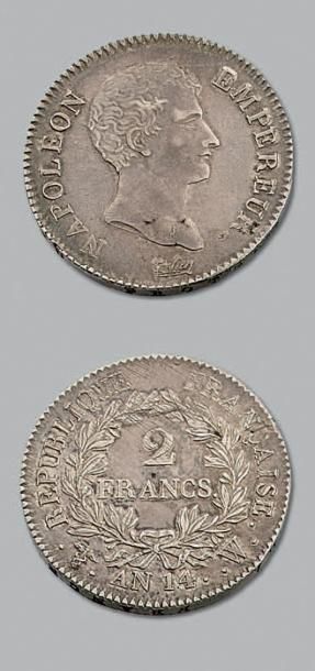 null PREMIER EMPIRE (1804-1814)
2 Francs tête nue, revers République. An 14. Lille.
10366...