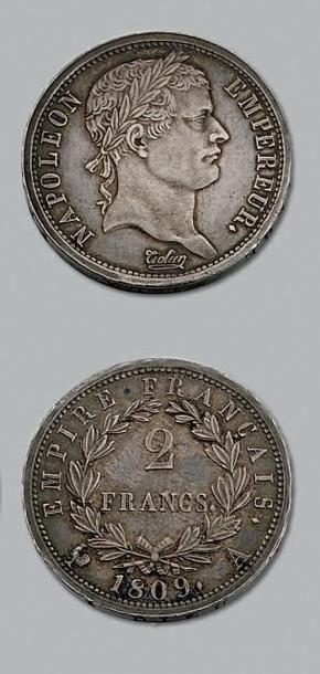 null PREMIER EMPIRE (1804-1814)
2 Francs, revers Empire. 1809. Paris.
G. 501. Sp...