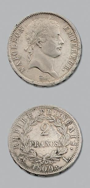 null PREMIER EMPIRE (1804-1814)
2 Francs, revers Empire. 1809. Bayonne.
G. 501. Presque...