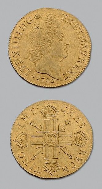 null LOUIS XIV (1643-1715)
Double Louis d'or aux huit L et aux insignes. 1702.
Bordeaux....