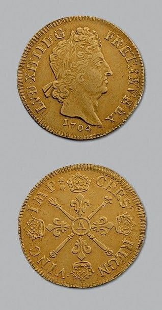null LOUIS XIV (1643-1715)
Double Louis d'or aux insignes. 1704. Paris. Réf.
D. 1445...