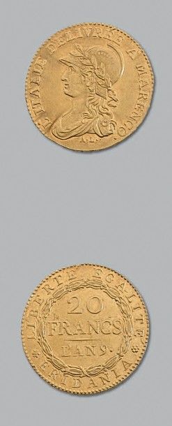 null GAULE SUBALPINE
20 Francs or. An IX. 1801. Turin.
L.M.N. 896. Superbe.