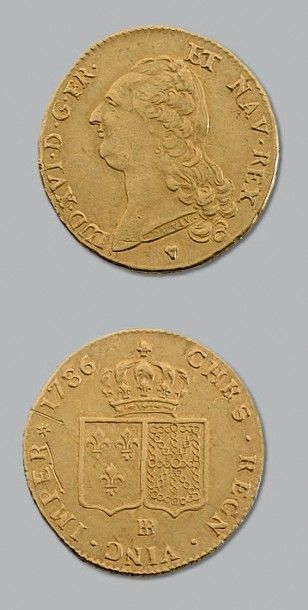 null LOUIS XVI (1774-1793)
Double Louis d'or au buste nu. 1786. Strasbourg.
D. 1706....